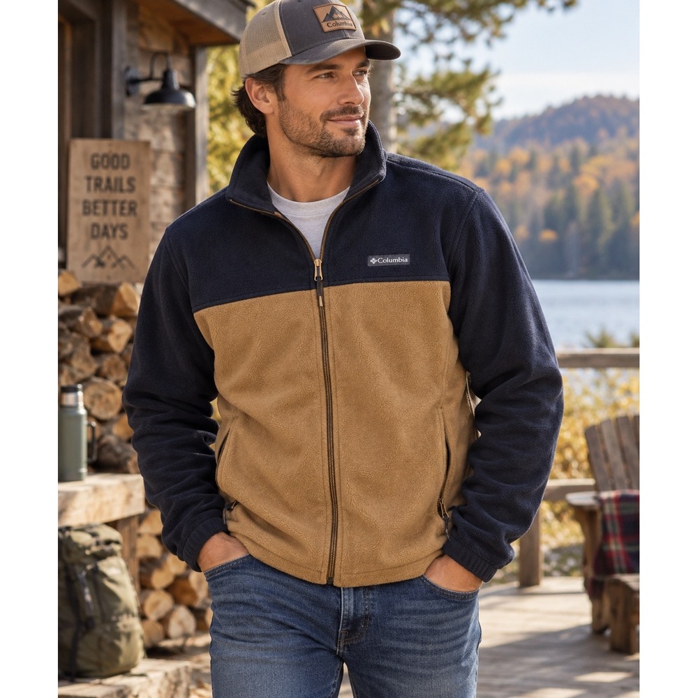 Columbia Steens Mountain Full Zip Fleece Gorpcore Retro Outdoor Jacket Sz L